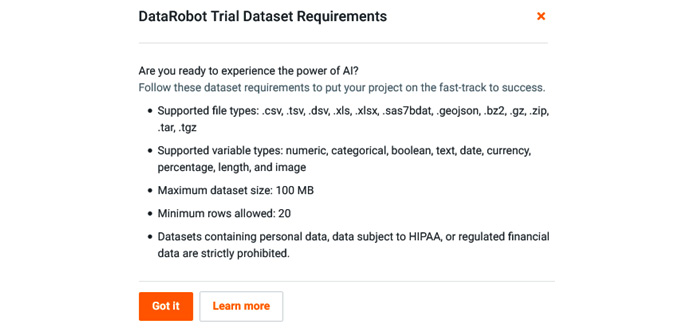 Figure 1.7 – Dataset requirements
