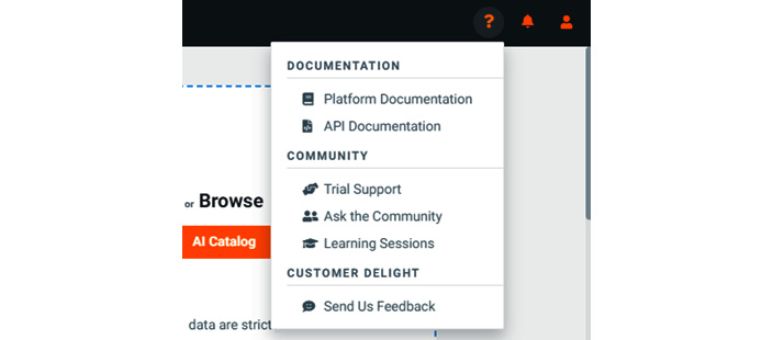 Figure 1.9 – DOCUMENTATION drop-down menu
