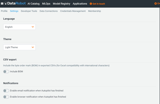 Figure 1.16 – User Settings
