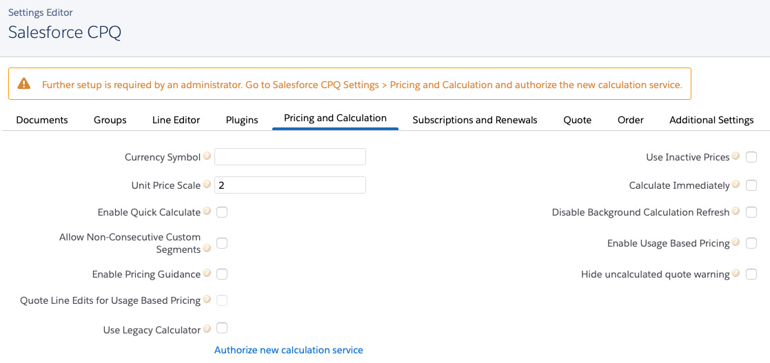 Figure 1.5 – CPQ package pricing authorization
