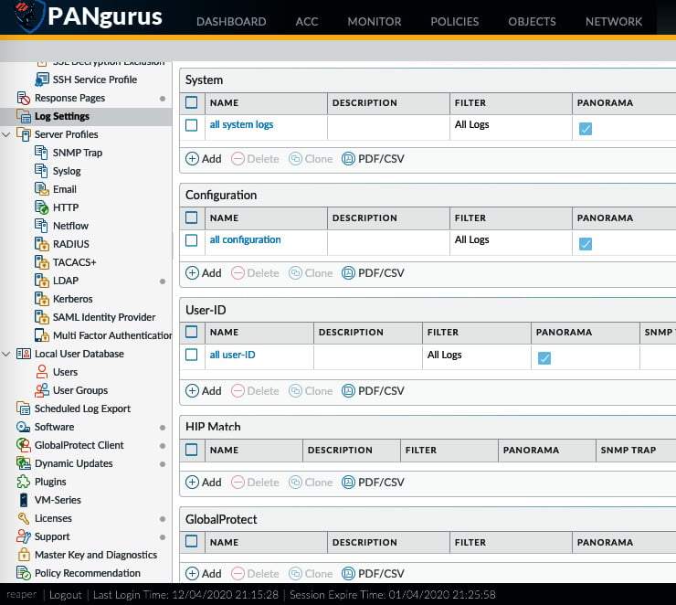 Figure 1.13 – System log forwarding configuration
