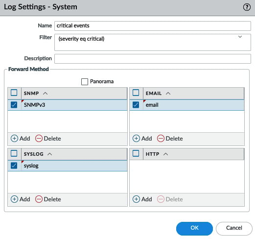 Figure 1.14 – Adding additional server profiles to the System log forwarding profile
