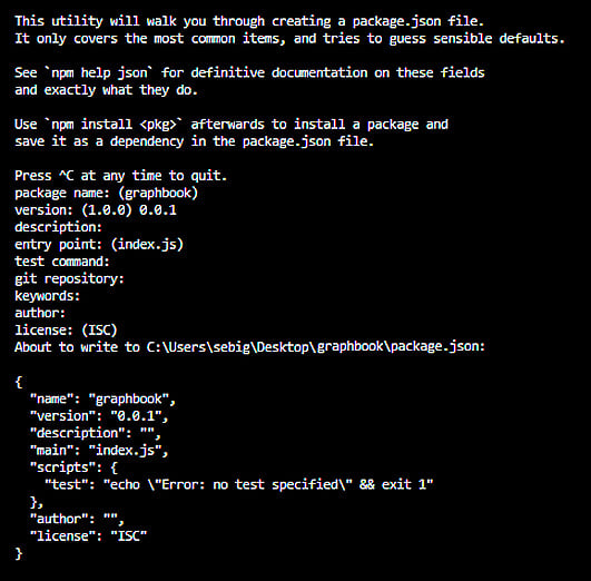 Figure 1.2 – npm project setup
