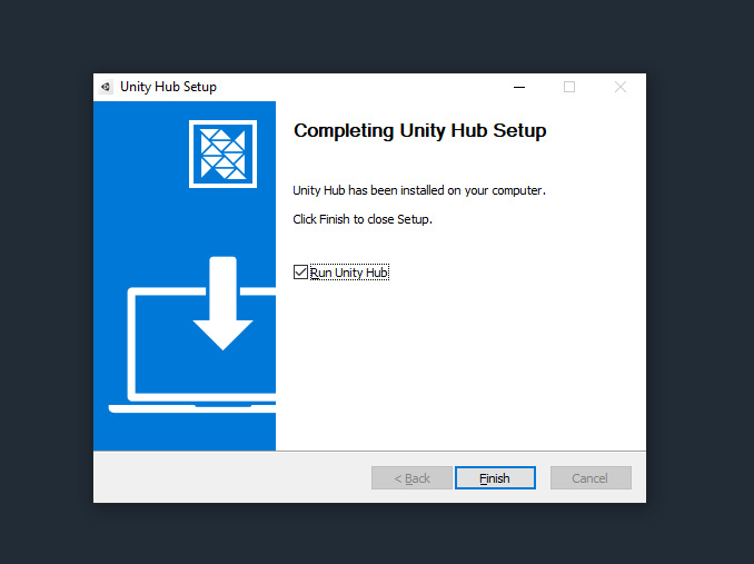 Figure 1.5 – Completing Unity Hub Setup
