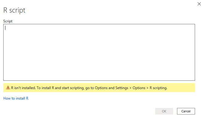 Figure 1.4 – Window showing the R script editor
