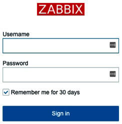 Figure 1.16 – The Z﻿abbix login screen