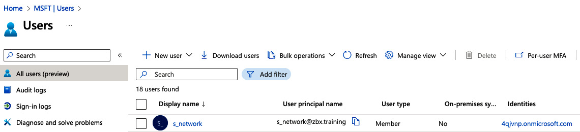 Figure 2.23 – The Azure Users and groups window