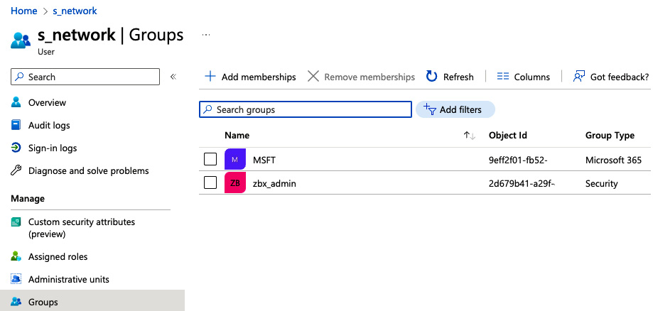 Figure 2.24 – The Azure users group details window