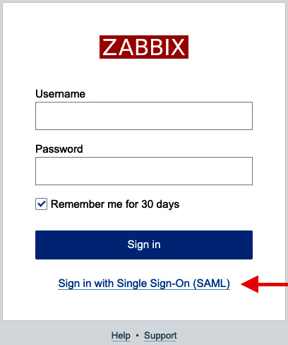 Figure 2.39 – The Zabbix logi﻿﻿n window