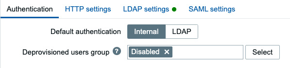 Figure 2.45 – Zabbix Default authentication method