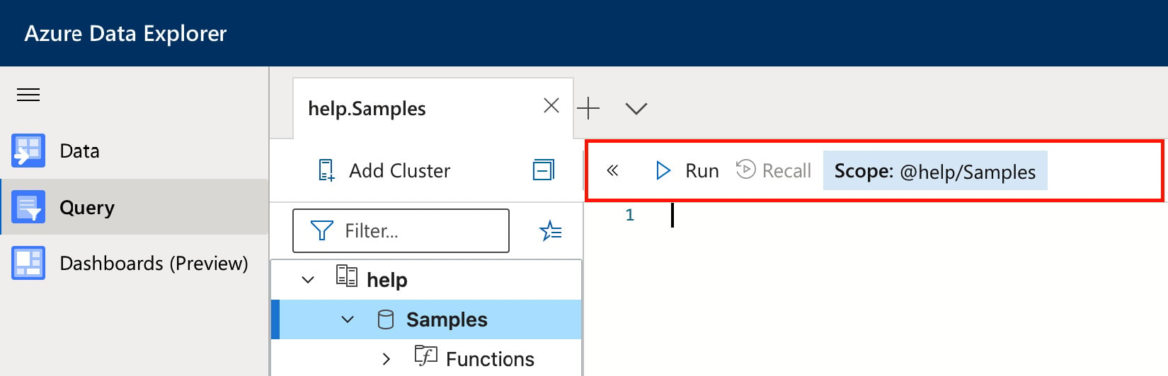 Figure 1.8 – Expand the cluster and set the scope

