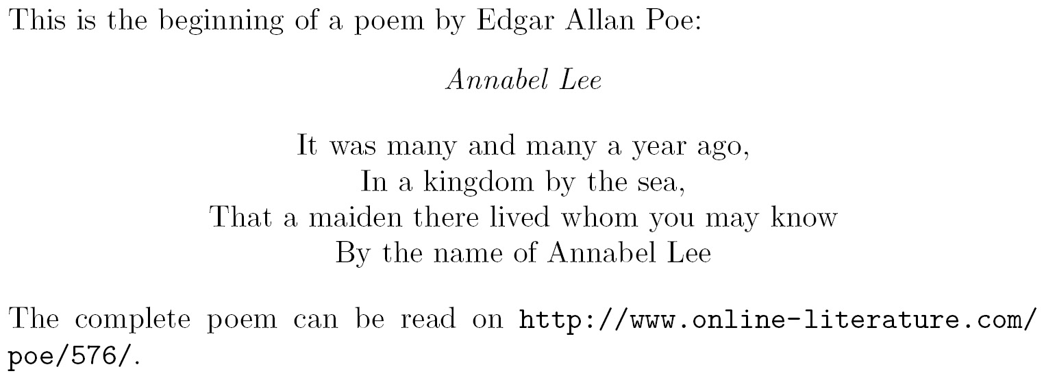 Figure 2.20 – A centered poem within text
