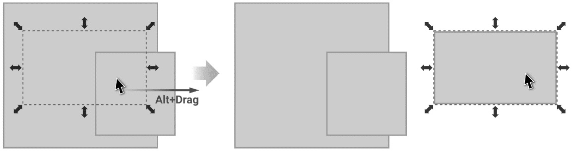 Figure 2.16 – Force dragging with the Alt key