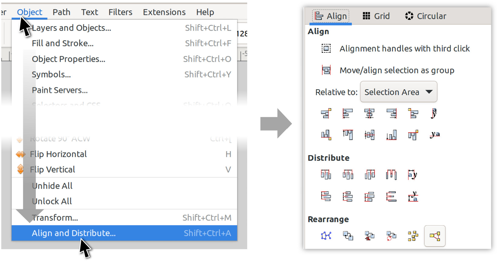 Figure 4.1 – The Align and Distribute dialog