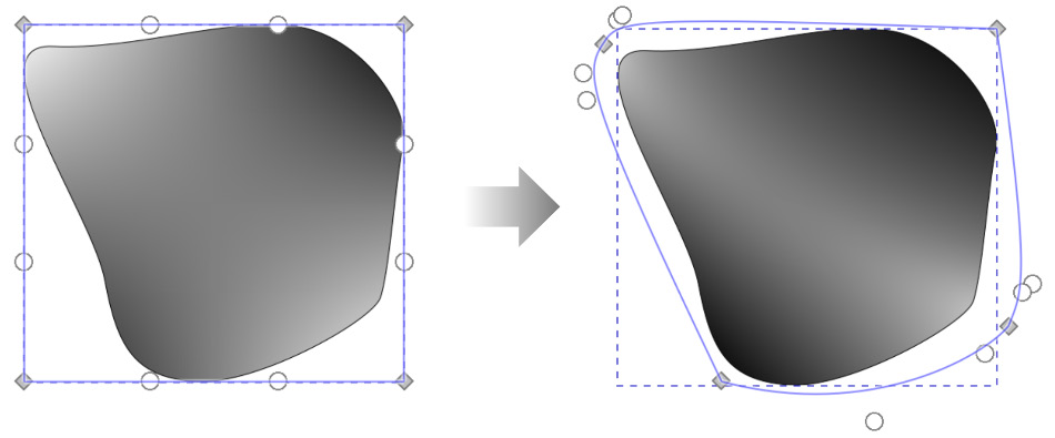 Figure 8.18 – A default mesh gradient edited to fit a non-uniform shape