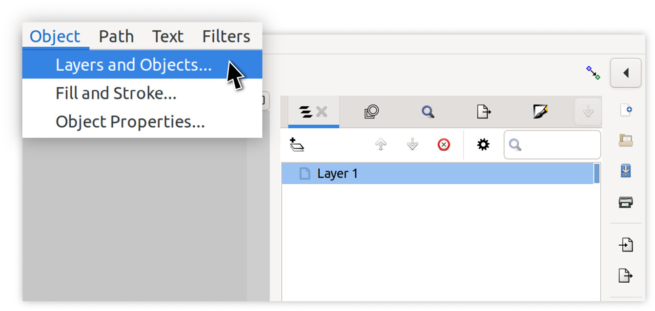 Figure 11.1 – Calling up the Layers and Objects dialog