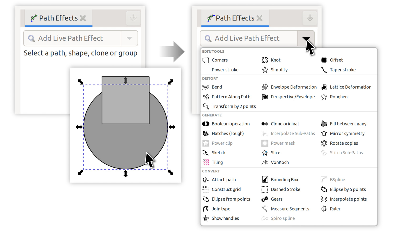 Figure 12.2 – Adding a path effect