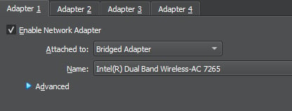 Figure 1.6 – Setting Network Adapter Settings