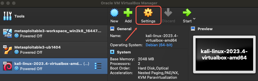 Figure 8.5 – Access Settings in VirtualBox