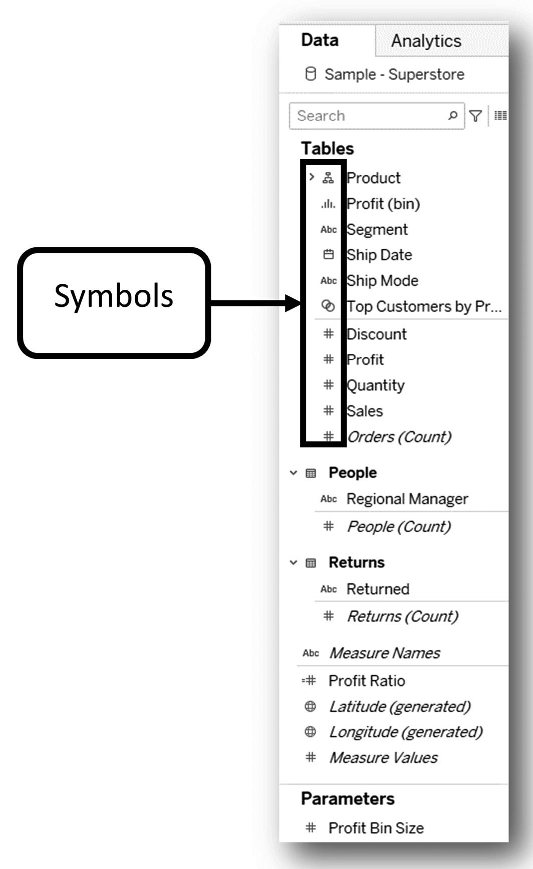 Figure 1.5 – Worksheet data pane