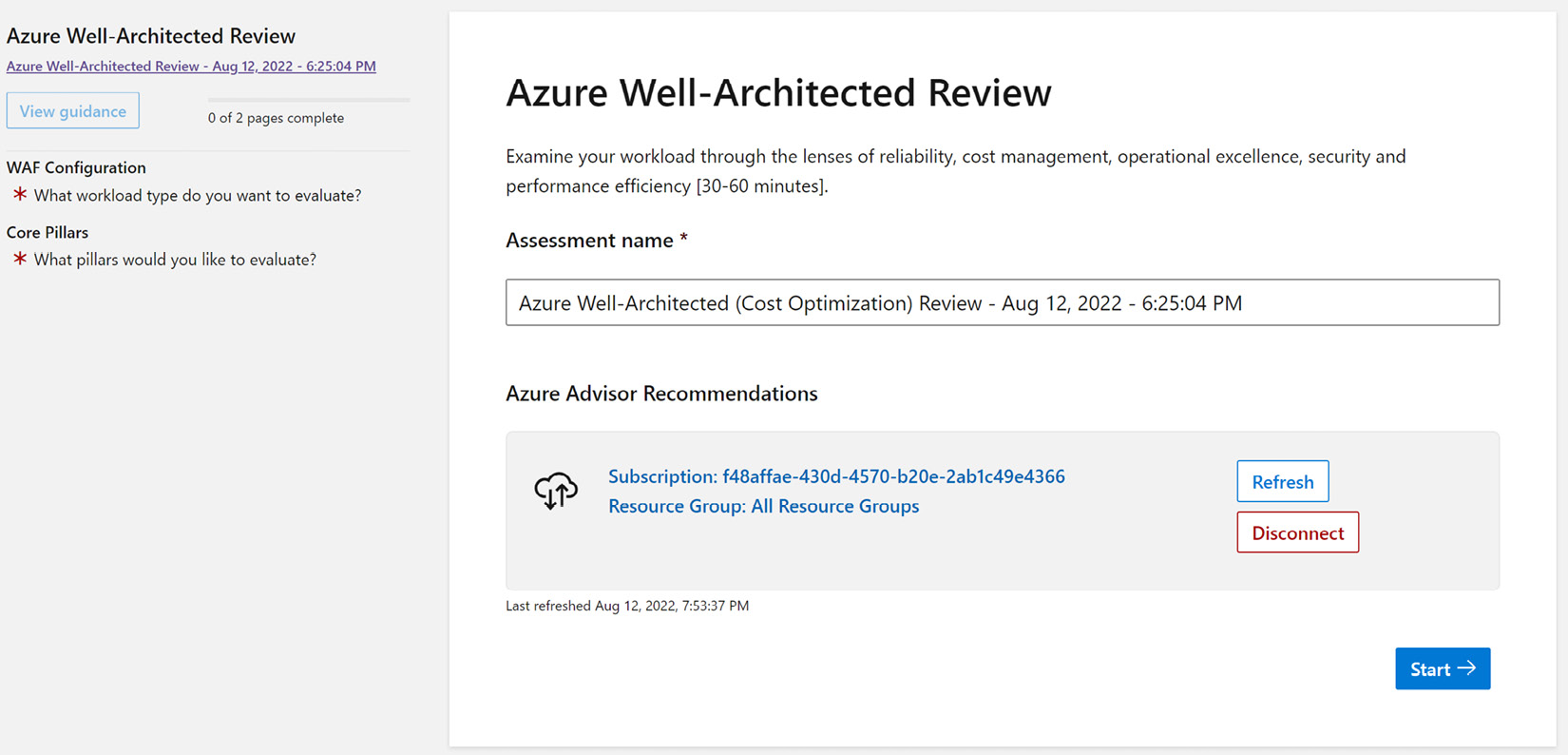 Figure 1.3 – Import Azure Advisor recommendations