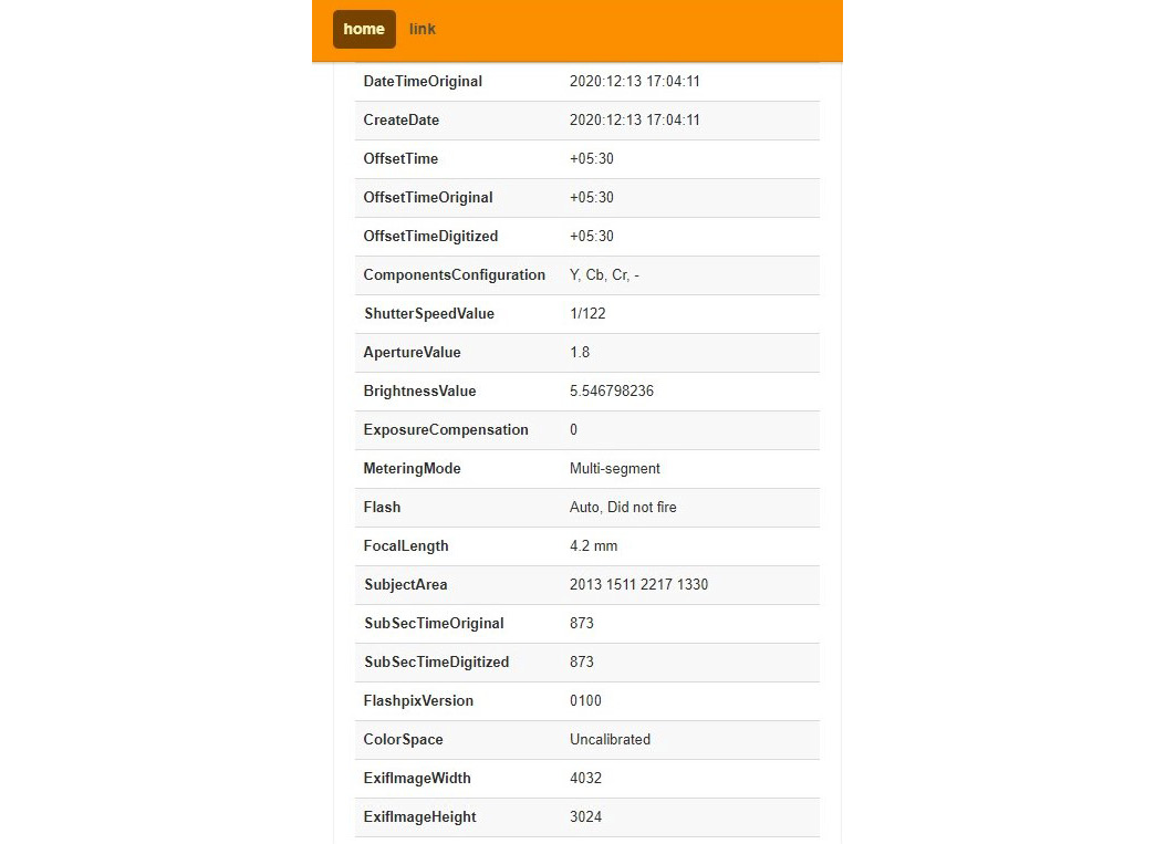 Figure 1.4 – More information from the image metadata
