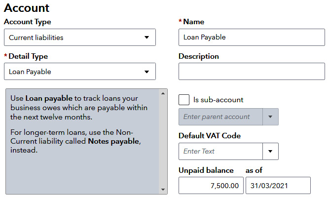 Figure 1.18 – Editing the chart of account category with the opening balance 
