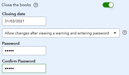 Figure 1.23 – Set books as closed with a password
