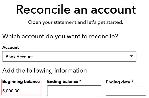 Figure 1.8 – Bank reconciliation
