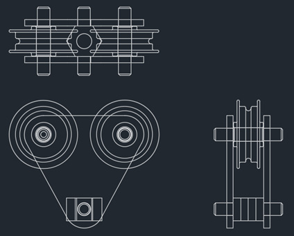 Figure 2.26: The original 2D layout shown in AutoCAD that we will create the 3D assembly from
