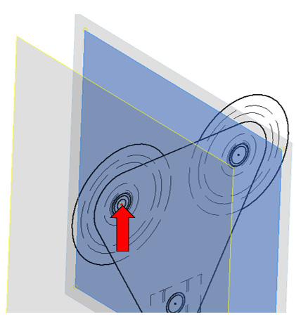 Figure 2.32: Plane creation using the existing YZ plane and reference point on the sketch block
