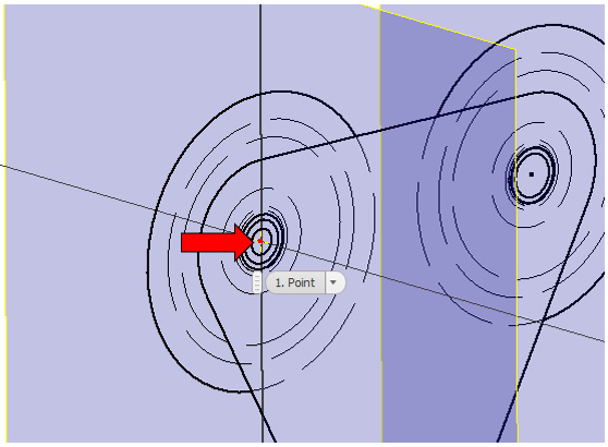 Figure 2.36: Point to project for the second imported sketch
