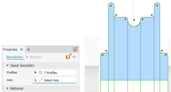 Figure 2.53: Geometry to select in the revolve operation
