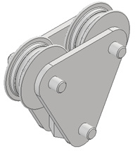 Figure 2.67: Completed assembly of the crane hook with three instances of CH_Shaft applied
