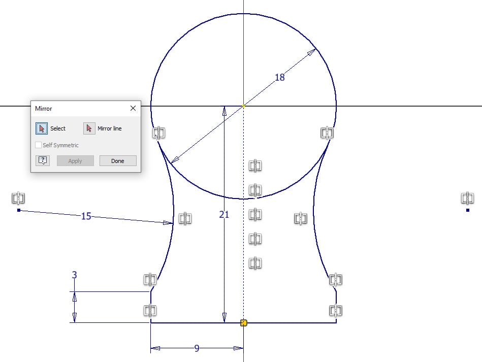 Figure 2.9: The sketch with the mirror applied
