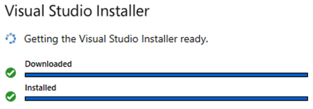 Figure 1.2 – Updating the VS installer