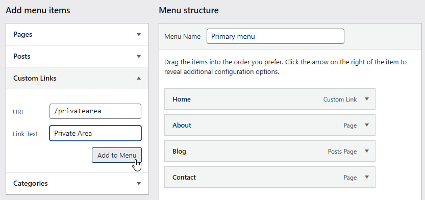 Figure 2.8 – Creating a new menu item
