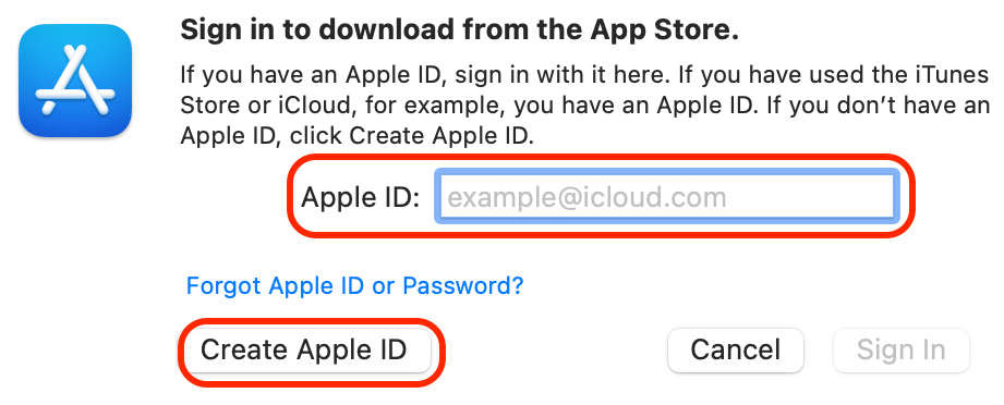 Figure 1.1: Apple ID creation dialog box
