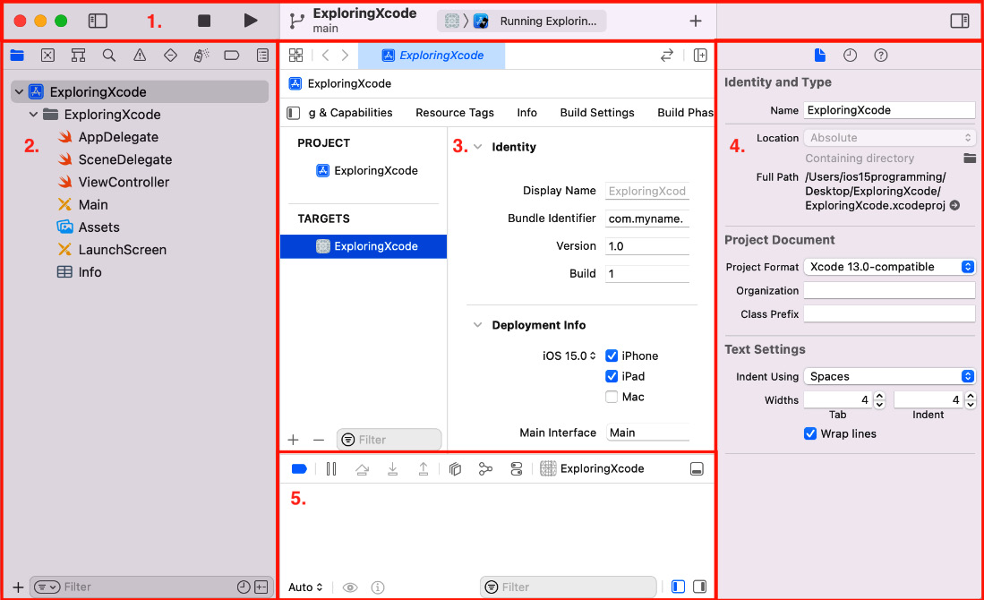 Figure 1.7: Xcode user interface
