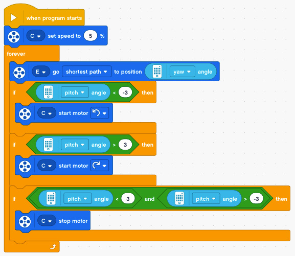 Figure 2.63 – Complete code for arm control
