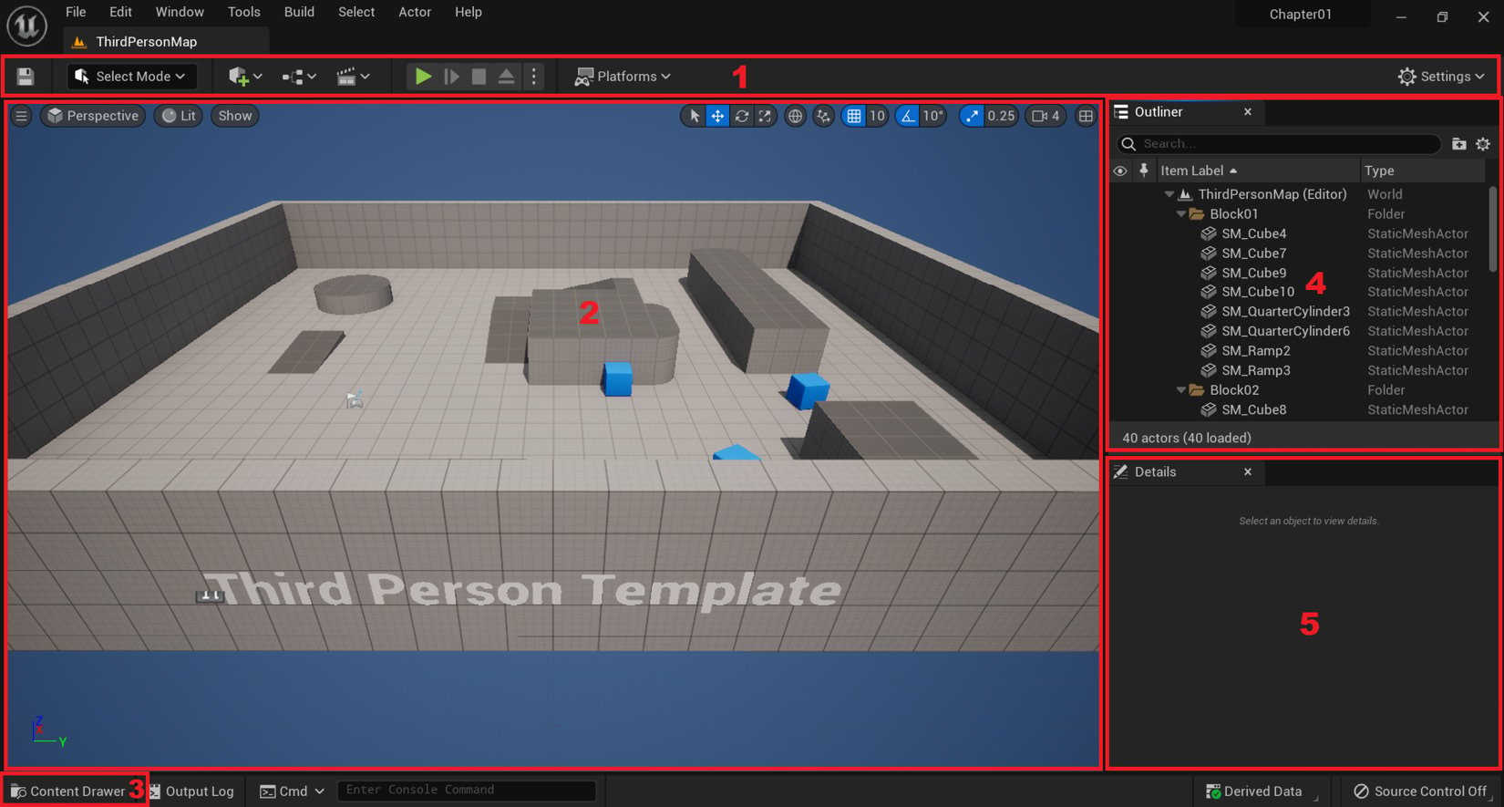 Figure 1.3 – The Unreal Engine Level Editor 
