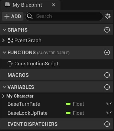 Figure 1.11 – My Blueprint panel
