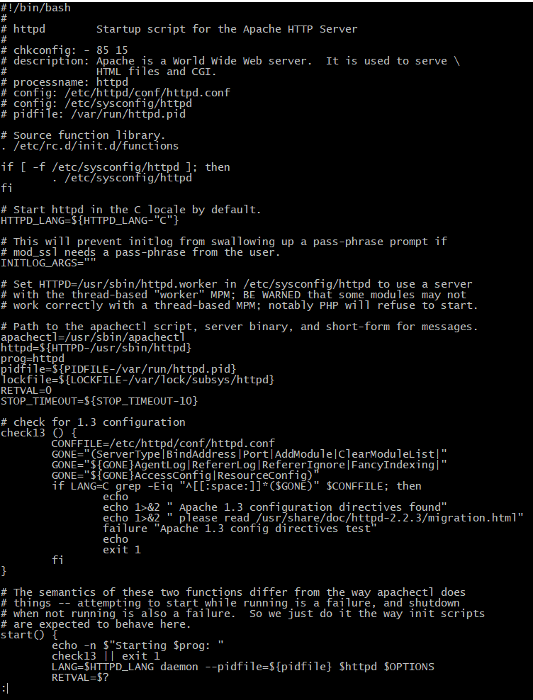 Figure 1.1 – And old-fashioned SysV Init script