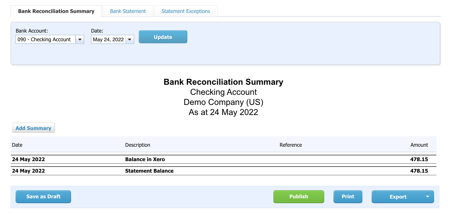 Figure 6.21: The Bank Reconciliation screen