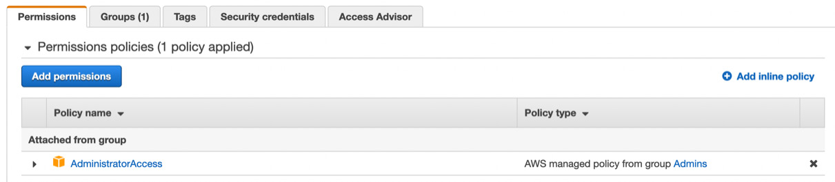 Figure 1.4 – IAM user roles