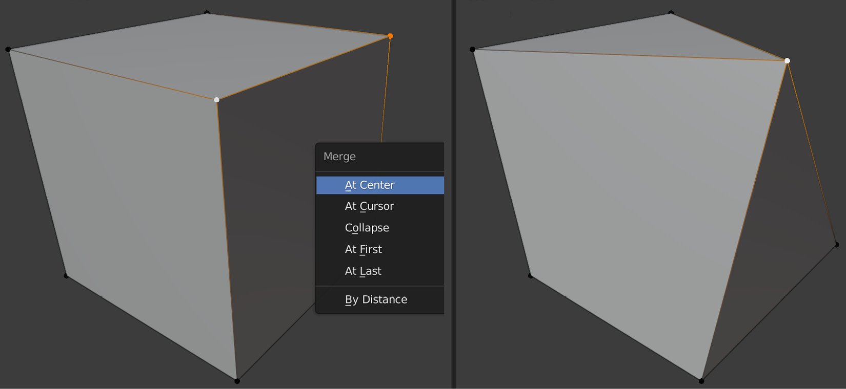 Figure 1.15 – Merging vertices
