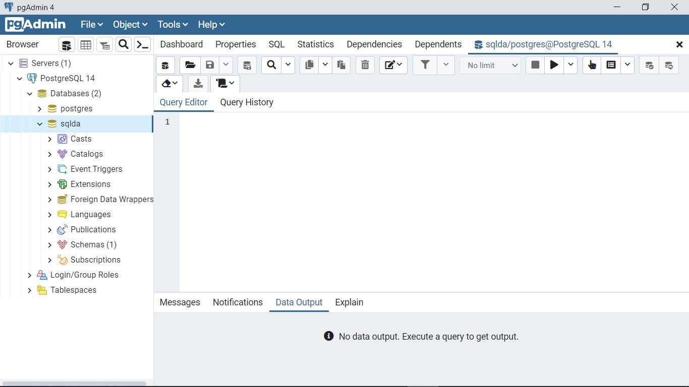 Figure 2.5: PostgreSQL SQL editor
