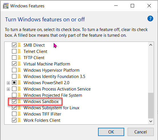 Figure 1.2 – Turning on Windows Sandbox