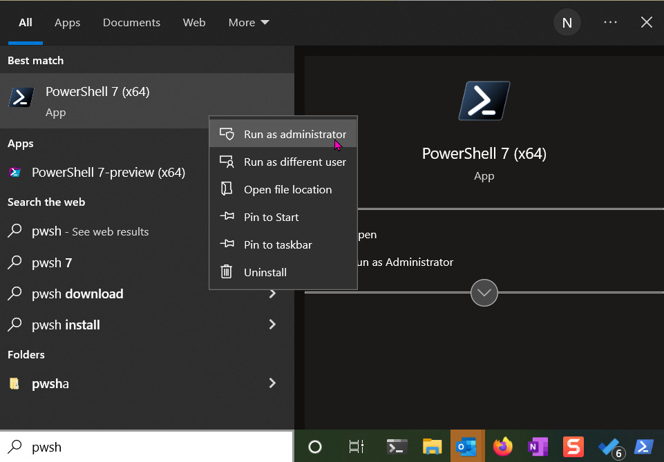 Figure 1.11 – Starting PowerShell as an administrator