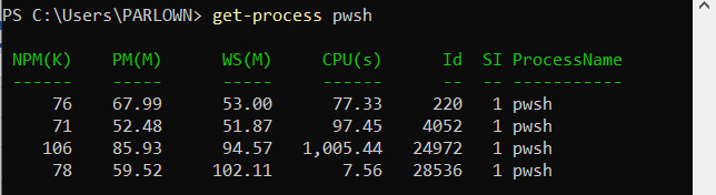 Figure 1.14 – My PowerShell processes